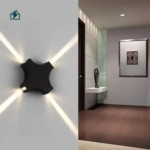 LED Cross Star Wall Light – Outdoor Waterproof Decorative Security Light for Homes & Buildings in Ghana