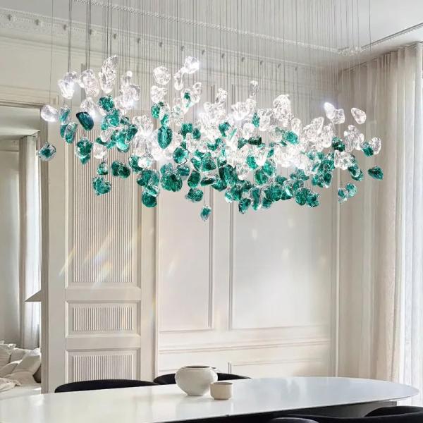 Luxury Color Crystal Stone Drop Chandelier – Hotel & Villa Lighting Ghana