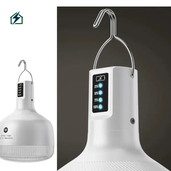38W Rechargeable Dumsor Emergency Bulb Ghana – LED Light with 12-Hour Battery Backup