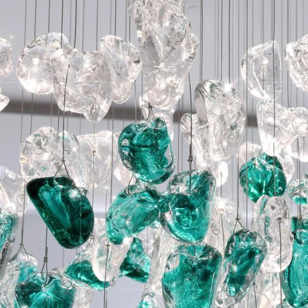 Luxury Color Crystal Stone Drop Chandelier – Hotel & Villa Lighting Ghana