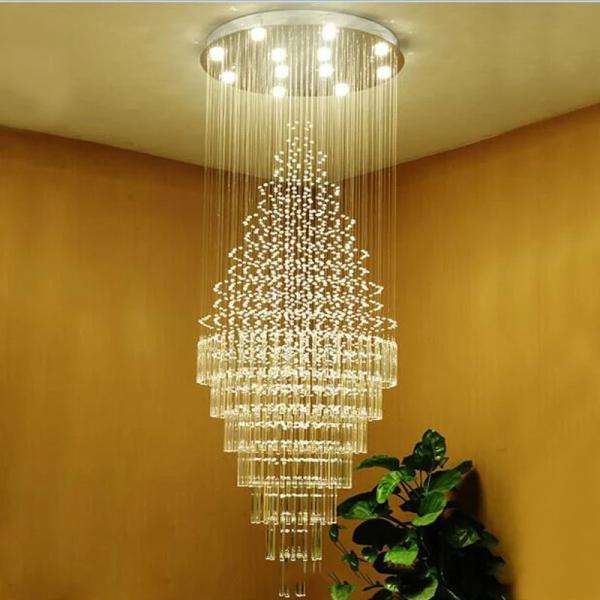 Nordic Long Crystal Chandelier 6079 – Luxury Staircase Ceiling Light