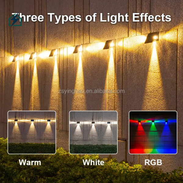 Garden Patio Solar Wall Lights – RGB LED, Waterproof IP65