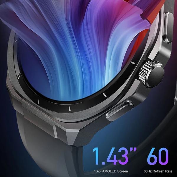 GTC3 Zinc Frame Smartwatch – 1.43” AMOLED, BT Calling, Fitness & Business Watch Ghana