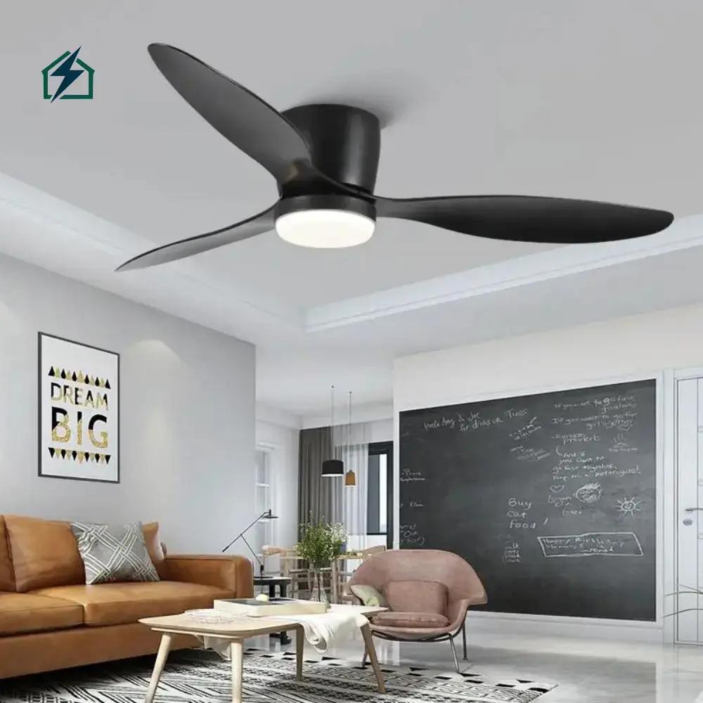 52 Inch Ceiling Fan with LED Light & Remote Control Ghana _ Modern Energy-Saving Ceiling Fan 6 Adjustable Speeds