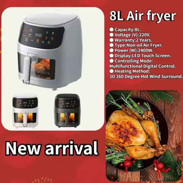 8L Large Capacity Air Fryer Ghana – Smart Family Cooking Air Fryer