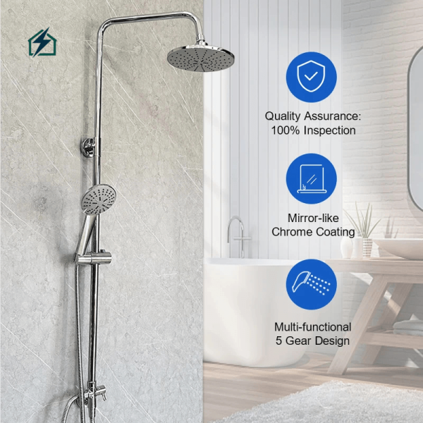 Adjustable Rainfall Shower Set