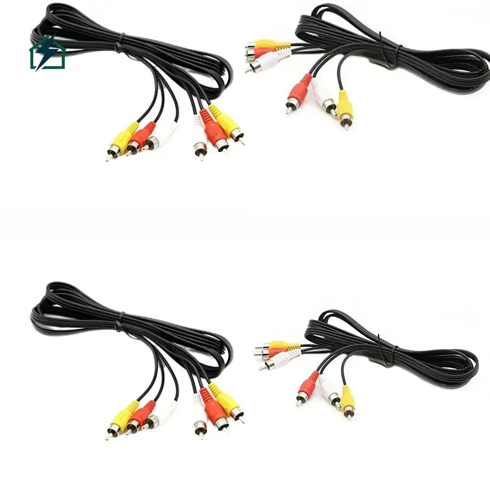AV 3 Male to 3 Male Audio Video Composite Cable Ghana – TV, DVD, Amplifier & Speaker Connection Cable Flexible Cable Design