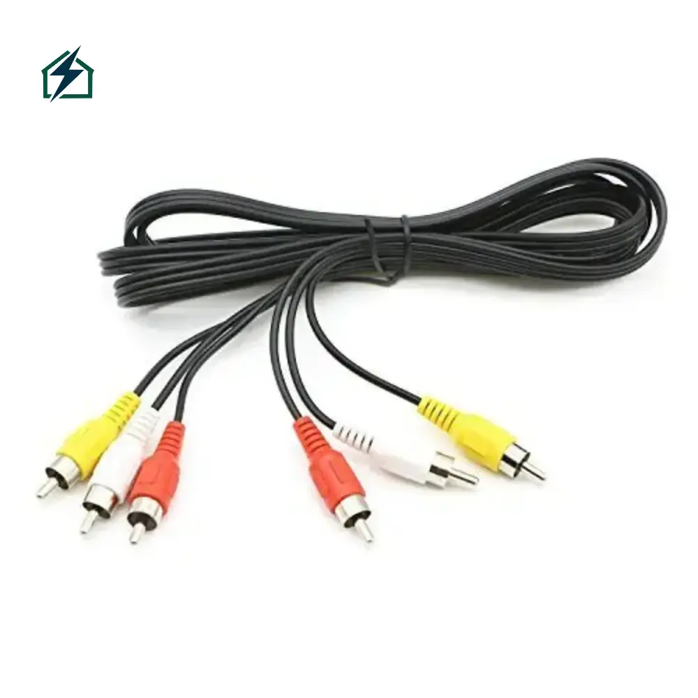 AV 3 Male to 3 Male Audio Video Composite Cable Ghana – TV, DVD, Amplifier & Speaker Connection Cable Stable Video Signal