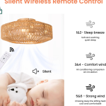 Ceiling Fan with Chandelier Light & Remote