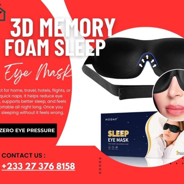 3D Memory Foam Sleep Eye Mask Ghana – Light Blocking Soft Eye Cover