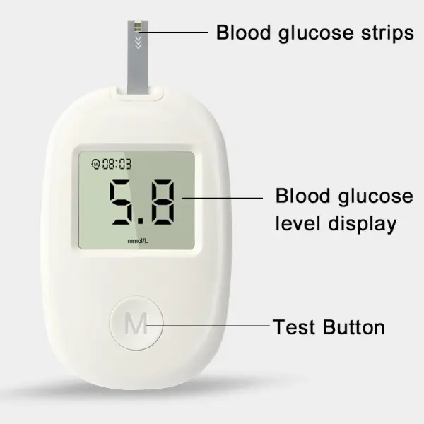 Blood Glucose Meter – Digital Blood Sugar Testing Kit with LCD Display & Test Strips