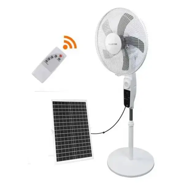 Bray Solar Rechargeable Standing Fan with LED Light & Remote Control Ghana