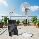 Bray Solar Rechargeable Standing Fan with LED Light & Remote Control Ghana