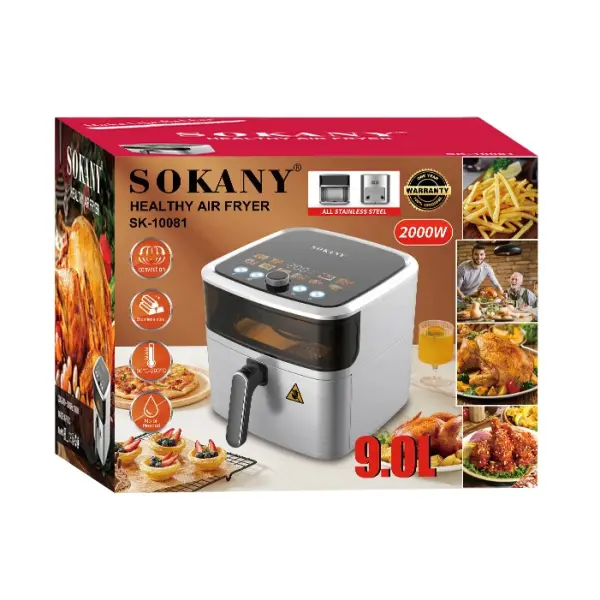 9L 2000W Large Display Air Fryer Manual Control Electric Cooker