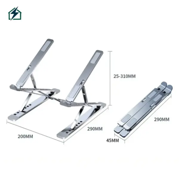 Double-Layer Foldable Aluminum Laptop Stand – Ergonomic & Cool for Laptops (Physical Item)