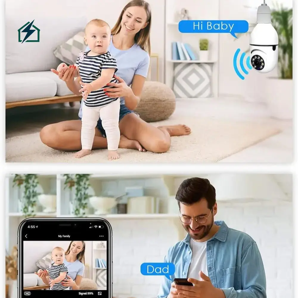 E27 WiFi Bulb Security Camera 360° – Smart Wireless CCTV Light Camera for Ghana Homes Two-in-One Design
