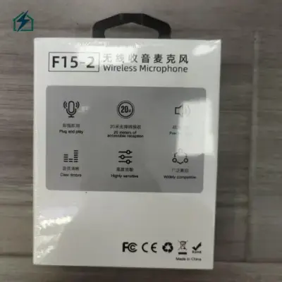 F15-2 Wireless Dual Lavalier Microphone for TikTok, YouTube & Vlogging Ghana 20–30 Meter Range