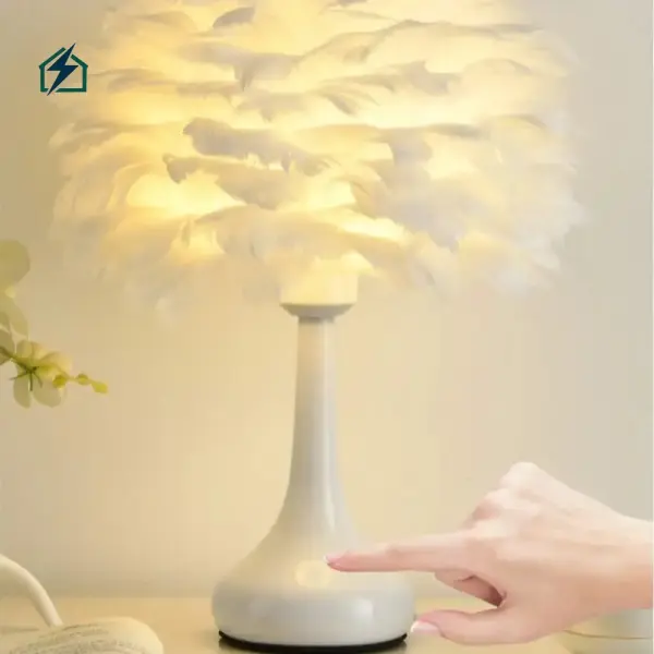 Feather Desk Lamp TD23/TD24 – Decorative USB Bedside Lamp for Bedrooms in Ghana