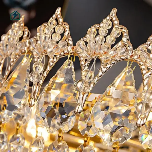 French Basket Empire Crystal Chandelier – Luxury LED Ceiling Light for Homes, Hotels & Event Venues in Ghana