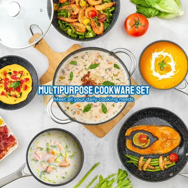 Granite Stone Pro Cookware Set Ghana – 10 Piece Nonstick Pots & Pans Set
