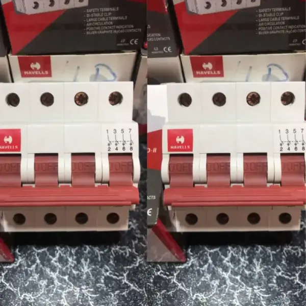 Havells 4 Pole Circuit Breaker – Heavy Duty Three-Phase MCB for Industrial & Commercial Electrical Protection Ghana