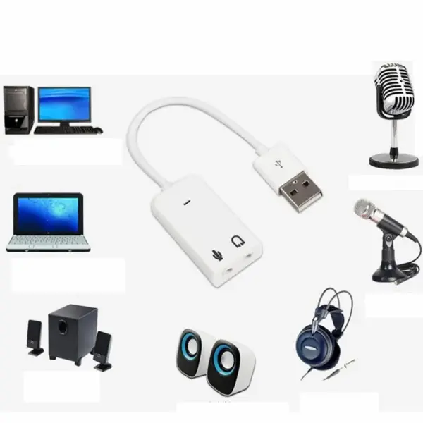 HT-03S External USB 7.1 Channel Sound Card – USB Audio Adapter for PC & Laptop Ghana