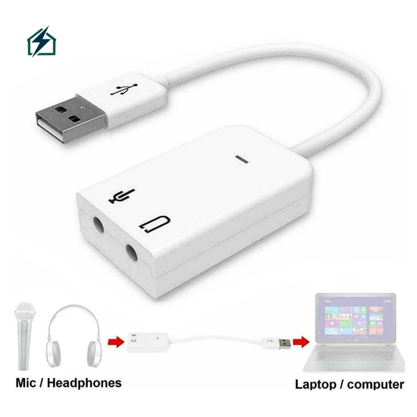HT-03S External USB 7.1 Channel Sound Card – Audio Adapter for Windows PC & Laptop