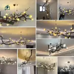 Luxury Copper Flower Branch Pendant Lamp – Premium LED Chandelier for Villas, Hotels & Luxury Homes in Ghana