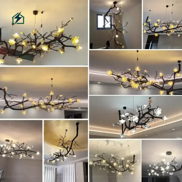 Luxury Copper Flower Branch Pendant Lamp – Premium LED Chandelier for Villas, Hotels & Luxury Homes in Ghana