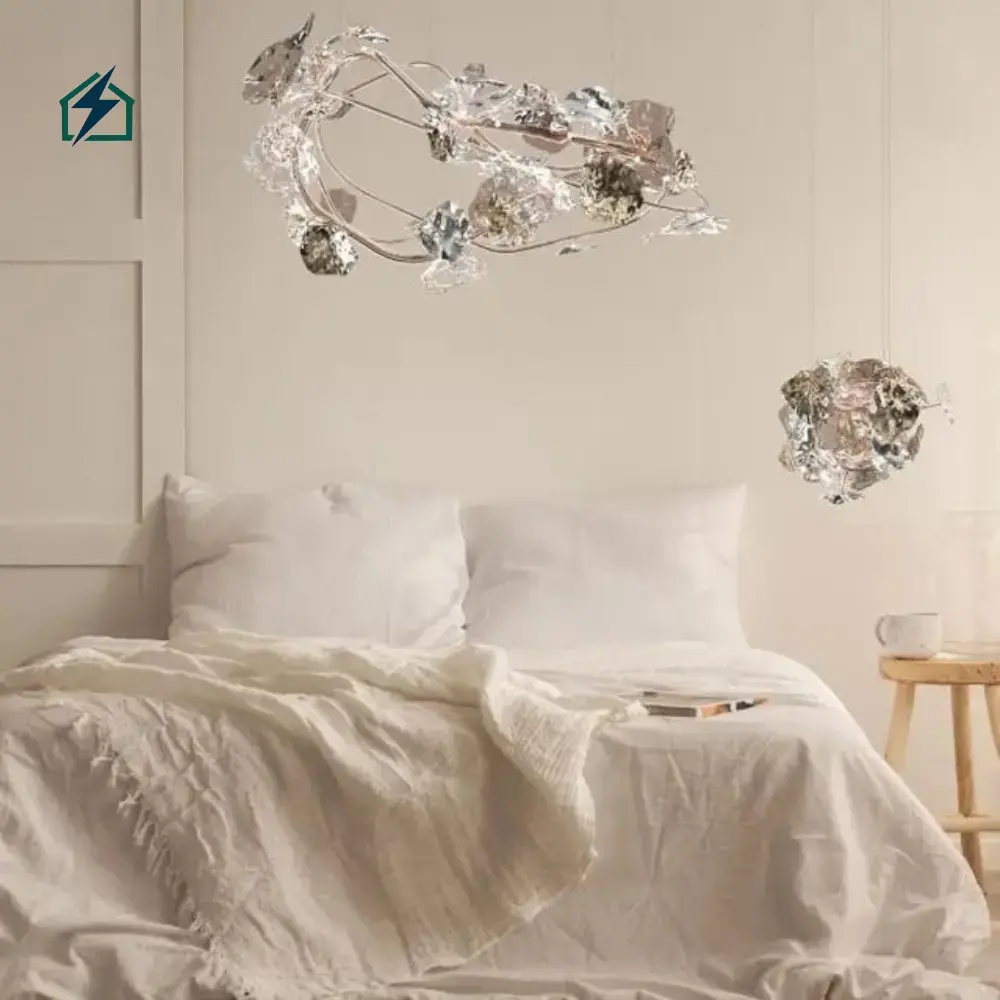 Luxury Flower Shape Crystal Chandelier Ghana _ Modern LED Crystal Ceiling Light by Zeal Lighting Wide Voltage Compatibility