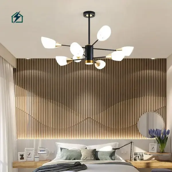 Luxury Modern Glass & Iron Chandelier Pendant Light – Elegant LED Ceiling Light for Ghana