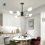 Luxury Modern Glass & Iron Chandelier Pendant Light – Elegant LED Ceiling Light for Ghana