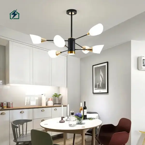 Luxury Modern Glass & Iron Chandelier Pendant Light – Elegant LED Ceiling Light for Ghana