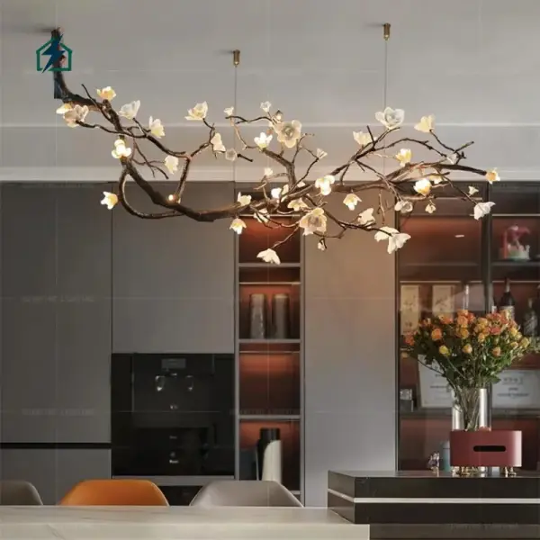 Luxury Copper Flower Branch Pendant Lamp – Premium LED Chandelier for Villas, Hotels & Luxury Homes in Ghana