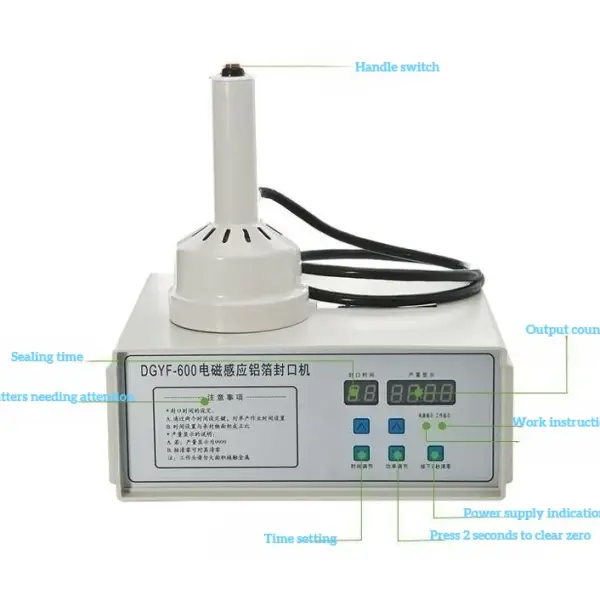 Manual Electromagnetic Heat Induction Foil Sealing Machine – Plastic Bottle, Jar & Bag Sealer