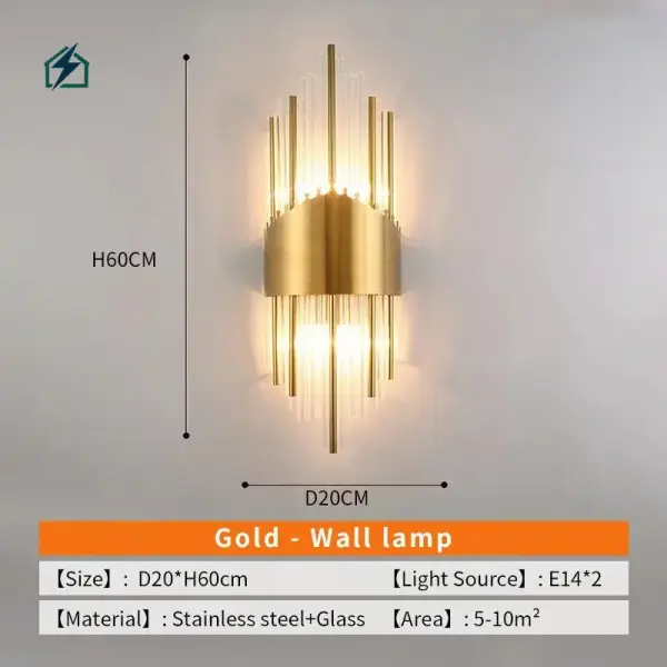 Modern Crystal Wall Lamp with Fabric Shade – Dimmable Luxury Wall Light for Homes & Hotels in Ghana