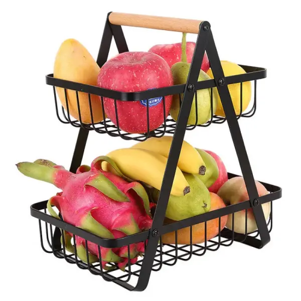 Modern Iron 3-Tier Hanging Fruit Basket Ghana – Space-Saving Kitchen Storage Rack