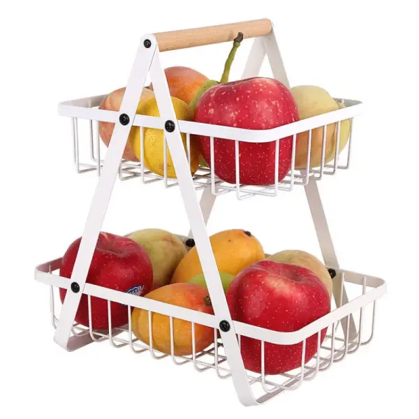Modern Iron 3-Tier Hanging Fruit Basket Ghana – Space-Saving Kitchen Storage Rack