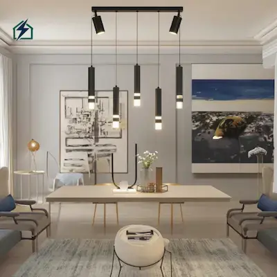 Modern Luxury Interior Chandelier – Model No. 1 Stainless Steel + Crystal Ghana Gold & Black Finish