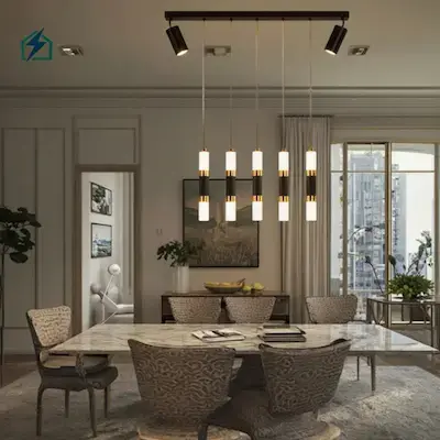 Modern Luxury Interior Chandelier – Model No. 1 Stainless Steel + Crystal Ghana Premium Stainless Steel & Crystal