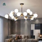 Modern Nordic Glass LED Chandelier Pendant Light for Living Room, Dining & Hotel Interiors