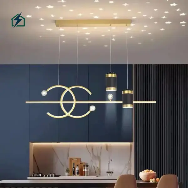 Modern Nordic Long Strip Pendant Light Ghana | Luxury Dining Room LED Chandelier