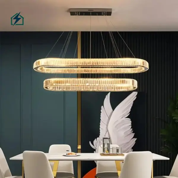 Modern Simplicity LED Iron Glass Chandelier K4109 – Luxury Crystal Chandelier Ghana