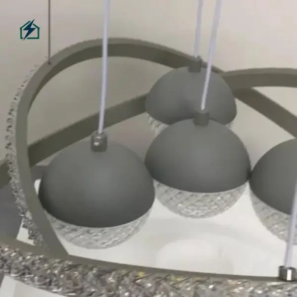 Nordic LED Ring Chandelier HQ9209 – Modern Crystal Ceiling Light for Homes & Hotels in Ghana