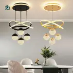 Nordic LED Ring Chandelier HQ9209 – Modern Crystal Ceiling Light for Homes & Hotels in Ghana