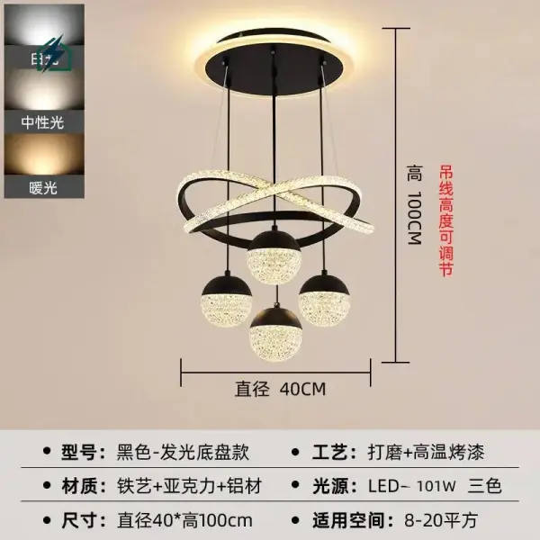 Nordic LED Ring Chandelier HQ9209 – Modern Crystal Ceiling Light for Homes & Hotels in Ghana