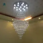 Nordic Long Crystal Staircase Chandelier – Luxury LED Ceiling Light for Duplex Homes & Hotels in Ghana