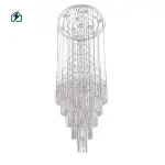 Nordic Long Crystal Staircase Chandelier – Luxury LED Ceiling Light for Duplex Homes & Hotels in Ghana