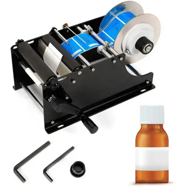 OPT Manual Bottle Labeling Machine – Semi-Automatic Round Bottle Sticker Labeler
