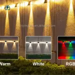 RGB Solar Garden Patio Wall Lights IP65 Waterproof LED Fence Lights Ghana